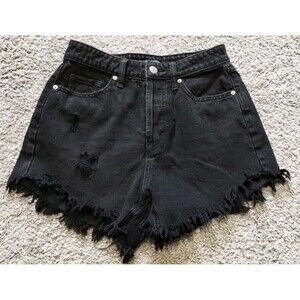 Women's Wild Fable Jean Shorts Black Denim Highest Rise Size 0